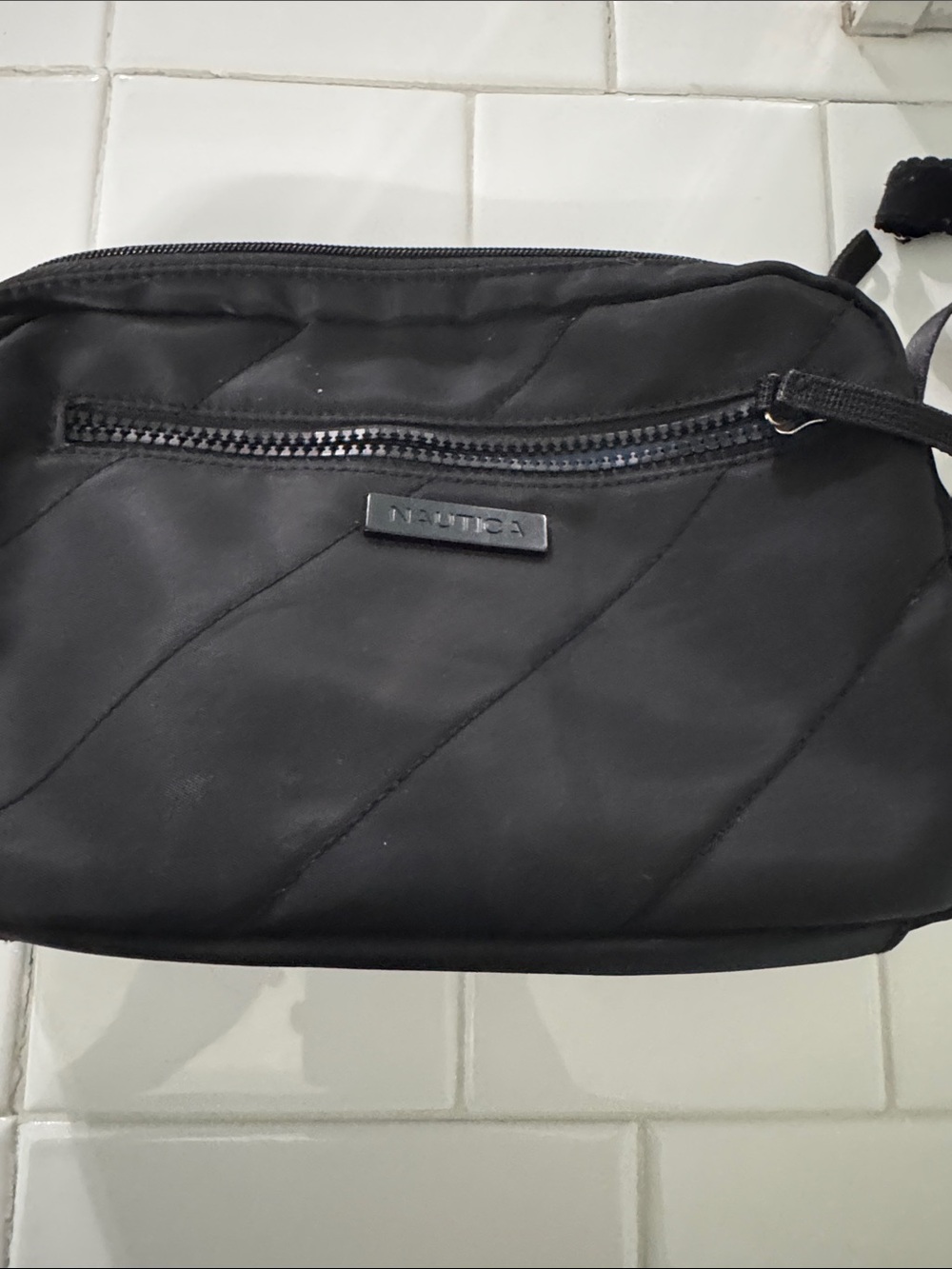 Nautica Black Quilted Shoulder Pouch